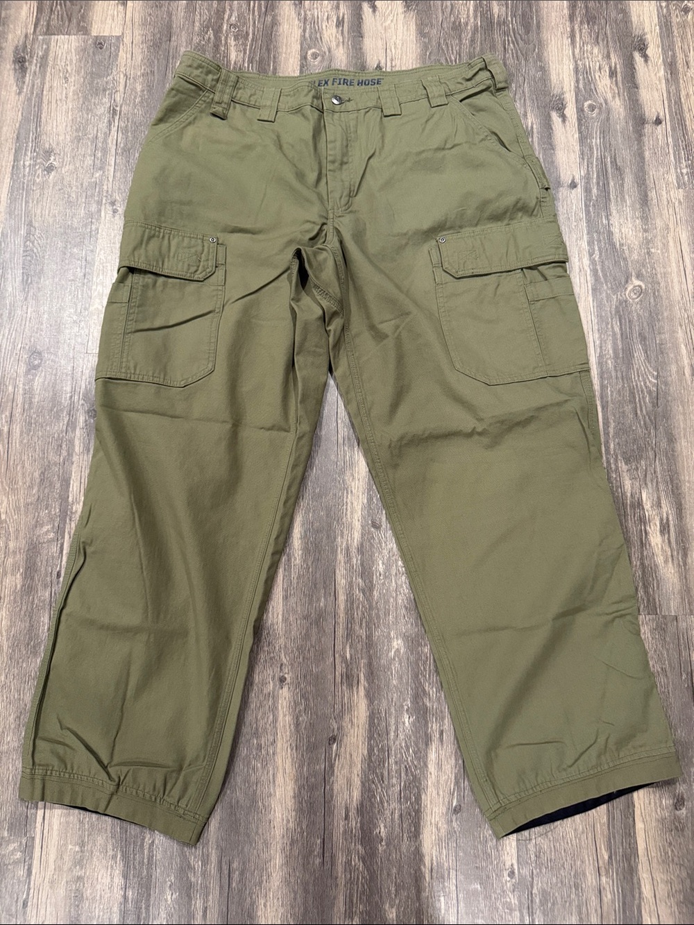 Duluth Trading Co Flex Fire Hose Olive Green Cargo Pants